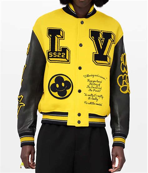 louis vuitton embossed leather jacket|louis vuitton varsity leather jacket.